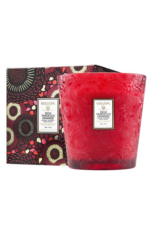 Voluspa Goji Tarocco Orange Three-wick Hearth Candle In Red