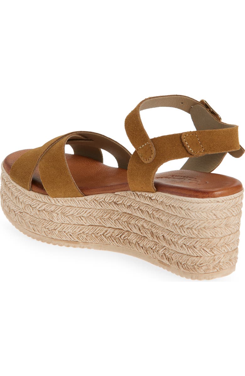 Cordani Bazil Espadrille Ankle Strap Platform Wedge Sandal, Alternate, color, Cuero