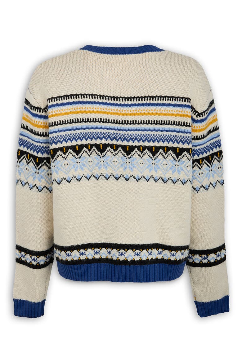 Fair Isle Tie Front Cardigan, Alternate, color, IVORY MULTI