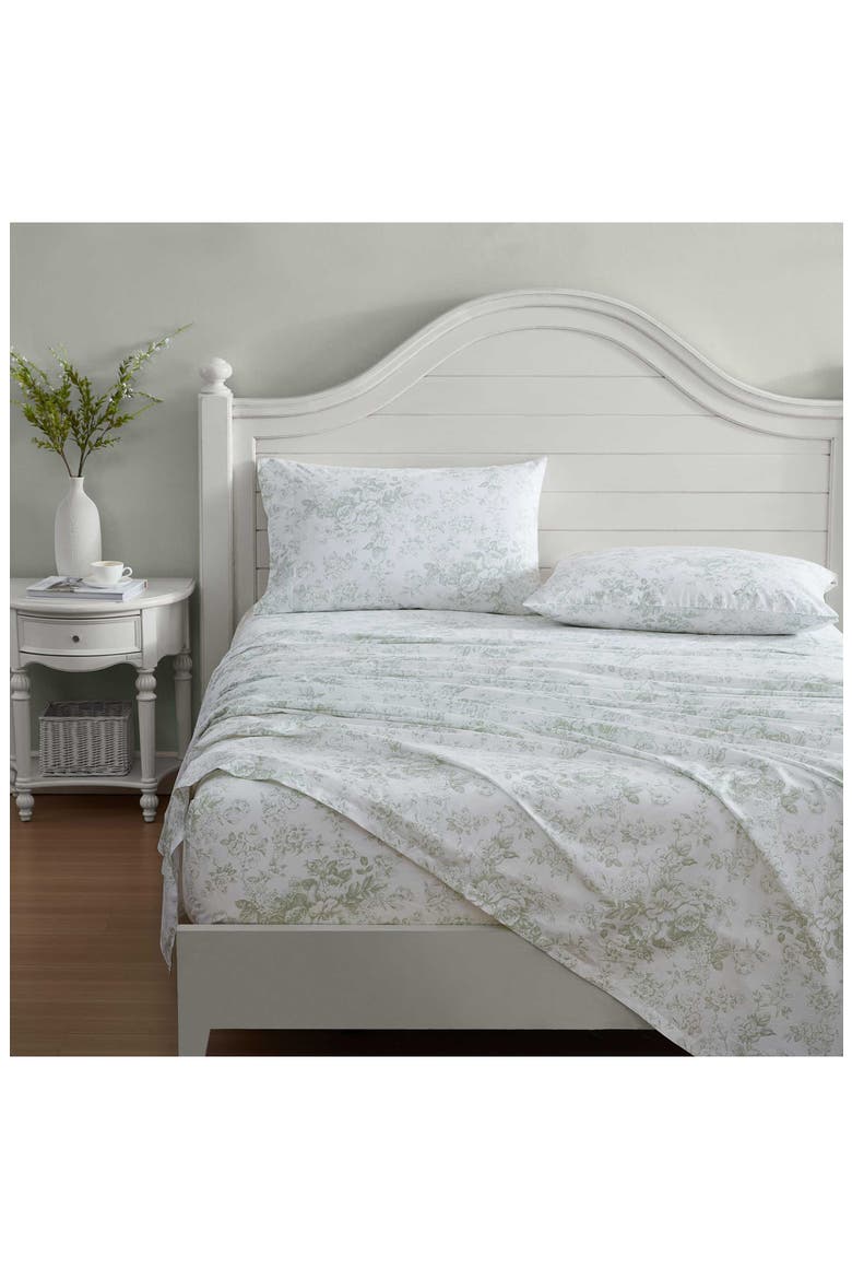 Toile Delight 4-Piece Cotton Sheet Set, Alternate, color, PASTEL GREEN