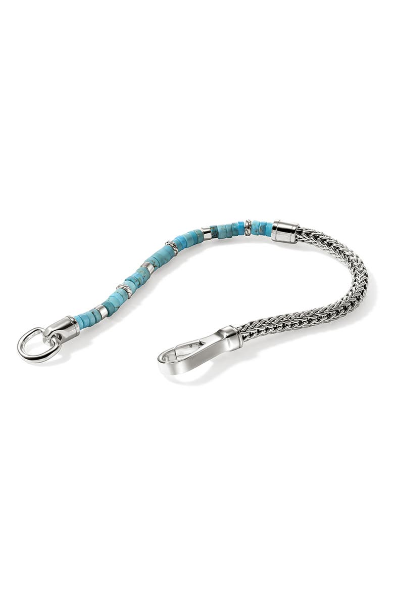 John Hardy Heishi Chain Bracelet, Sterlings Silver, Turquoise, Alternate, color, Treated Turquoise