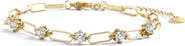 Mint & Lily Paperclip Bracelet with Gemstone Accents