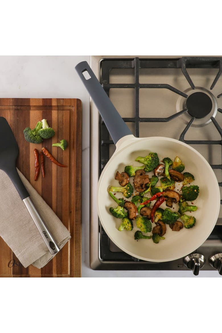 Rooney 10 Inch Ceramic Nonstick Cast Aluminum Frying Pan, Alternate, color, Grey