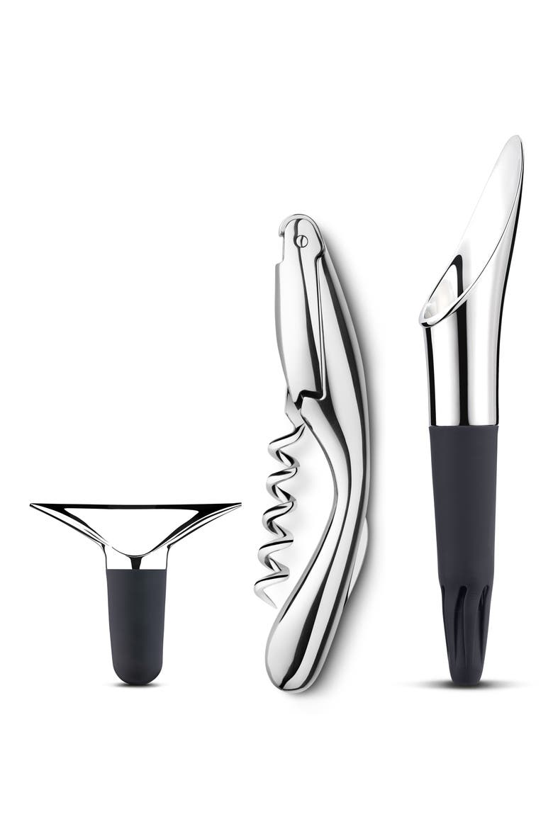 3-Piece Wine Set, Main, color, SILVER
