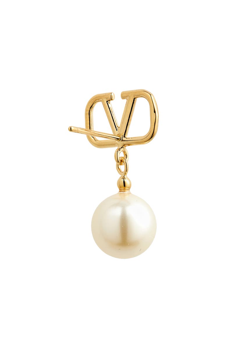 Valentino Garavani VLOGO Imitation Pearl Drop Earrings, Alternate, color,