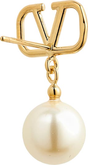 Valentino Garavani VLOGO Imitation Pearl Drop Earrings