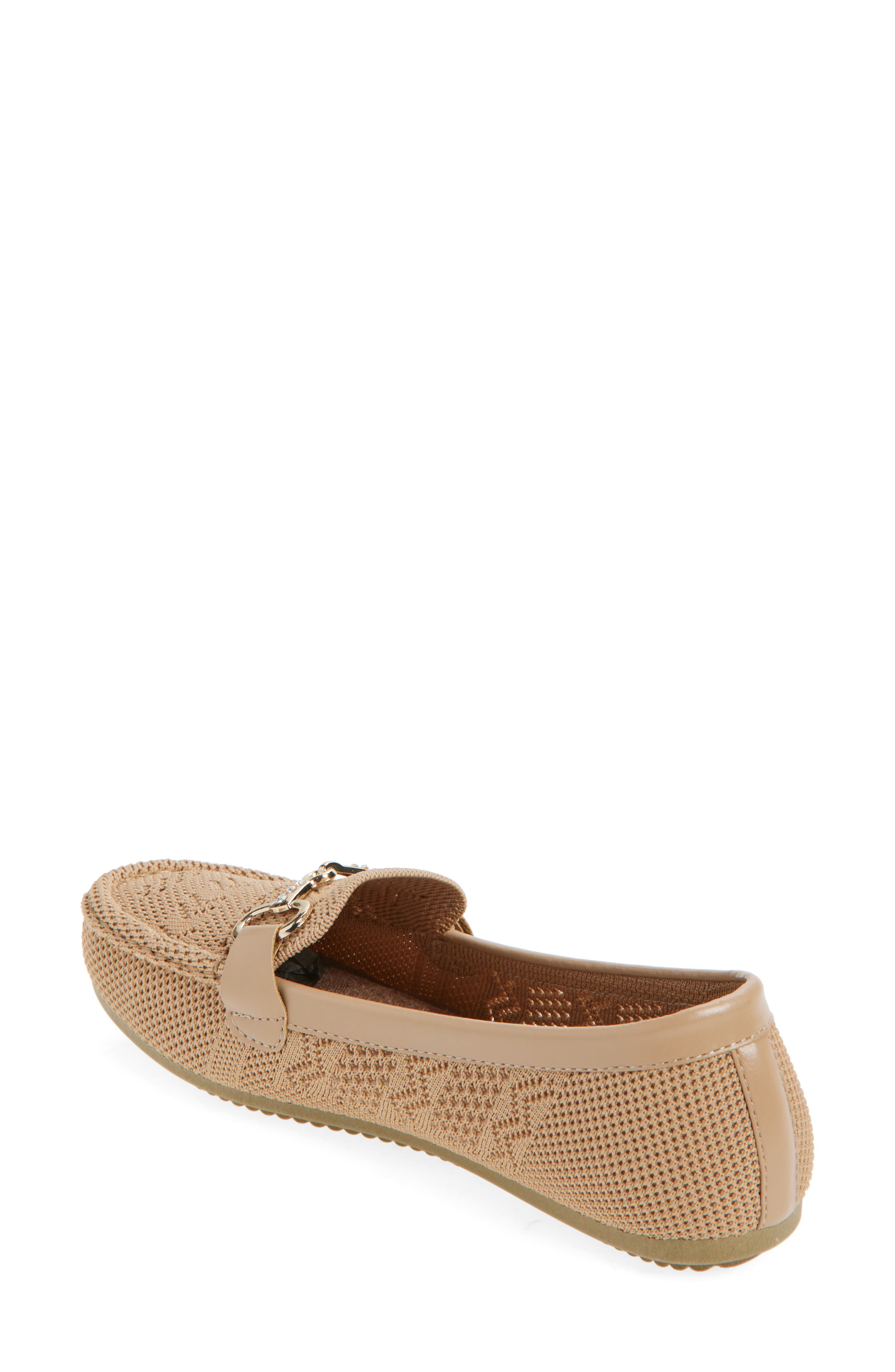 Tristan Rhinestone Bit Knit Loafer, Alternate, color, TAN