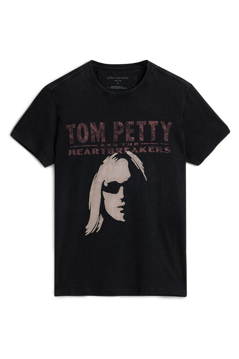 Tom Petty Appliqué Organic Cotton Graphic T-Shirt, Alternate, color, BLACK
