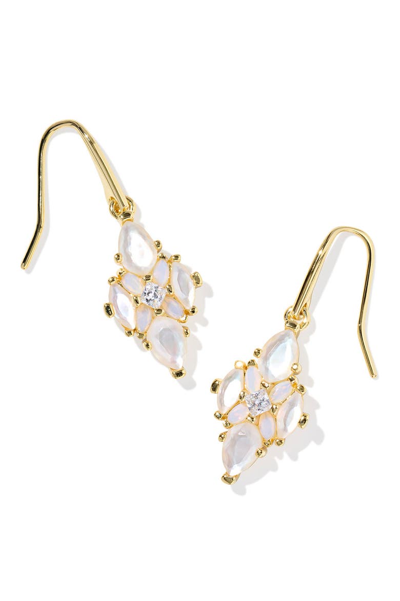 Abbie Crystal Drop Earrings, Main, color, GOLD NEUTRAL MIX