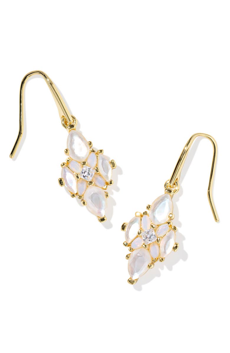 Kendra Scott Abbie Crystal Drop Earrings, Main, color, Gold Neutral Mix