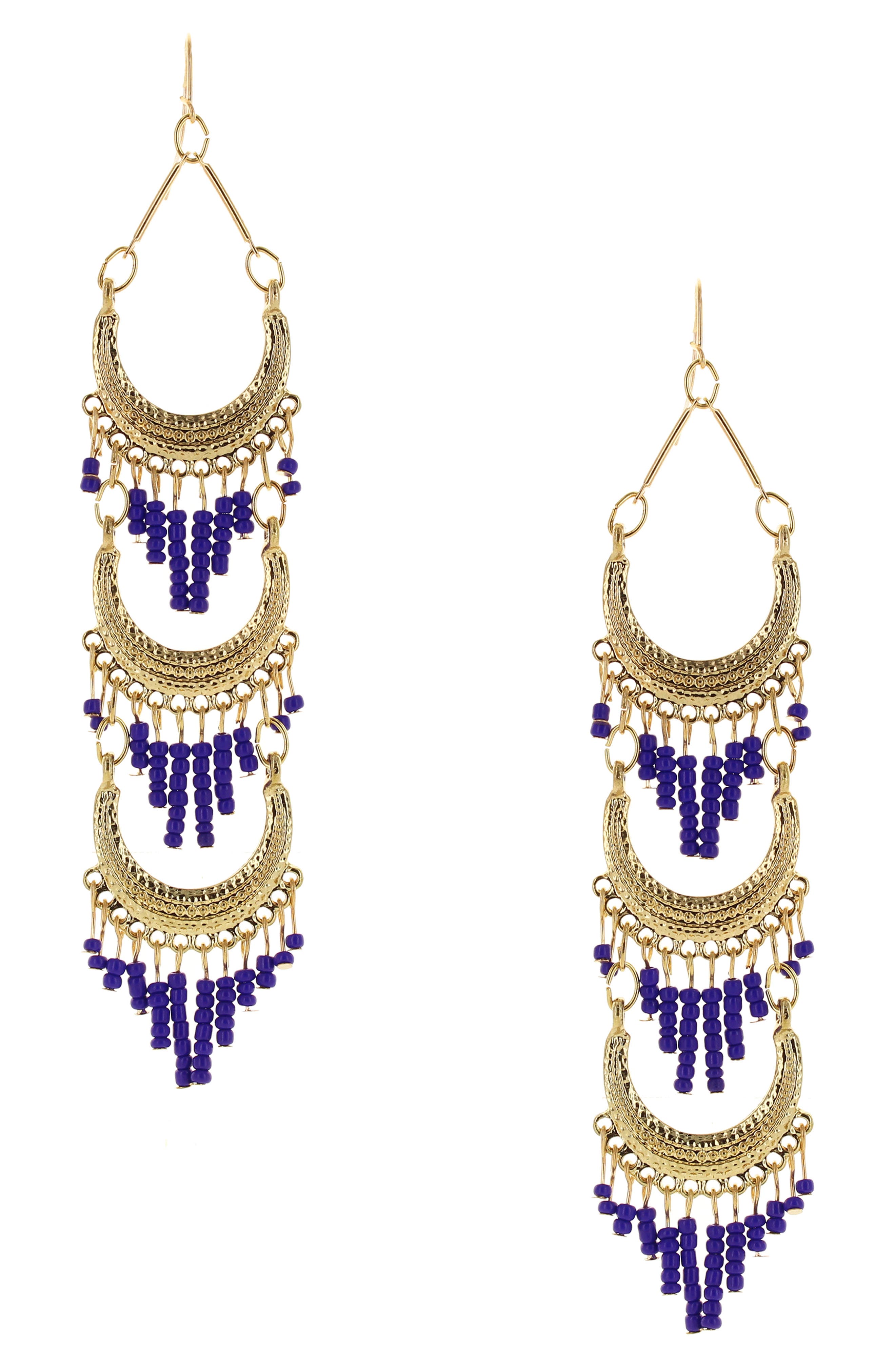 OLIVIA WELLES Layered Seed Bead Tassel Drop Earrings (Women ...