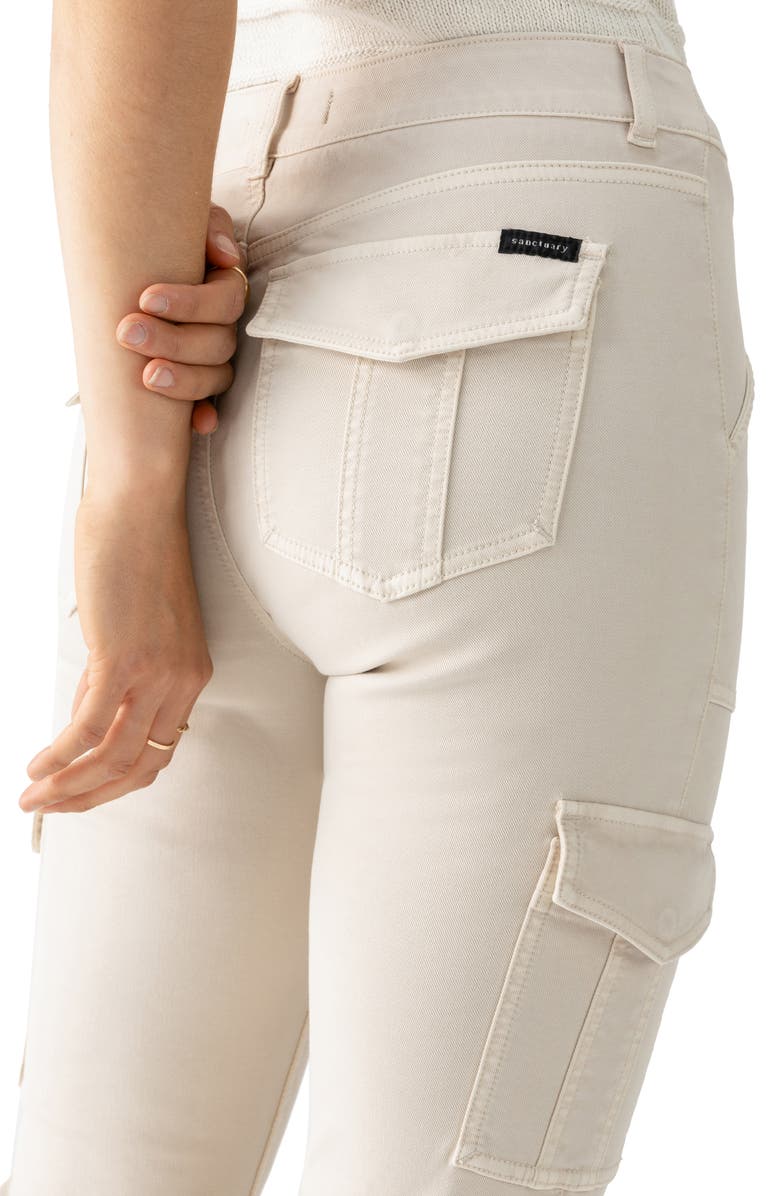 Sanctuary Hayden Sculpted Cotton Blend Bootcut Cargo Pants, Alternate, color, Toasted Almond