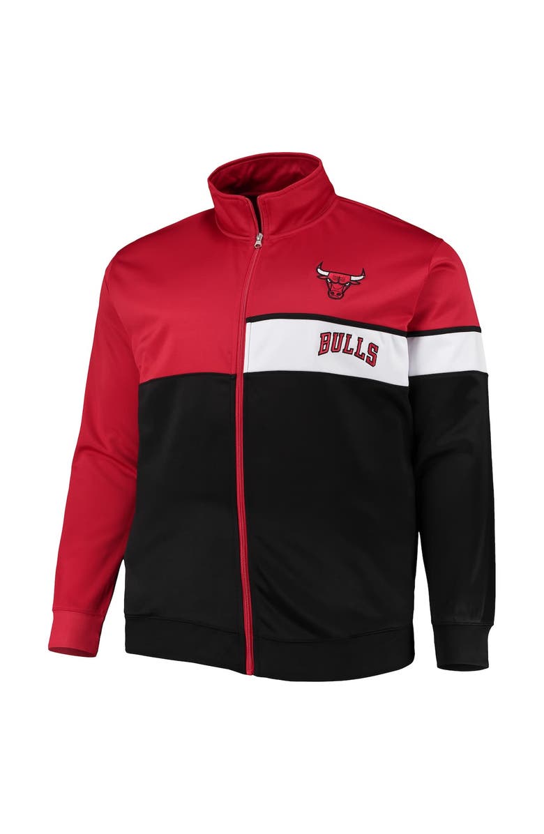 PROFILE Men's Red/Black Chicago Bulls Big & Tall Pieced Body Full-Zip Track Jacket, Alternate, color, 