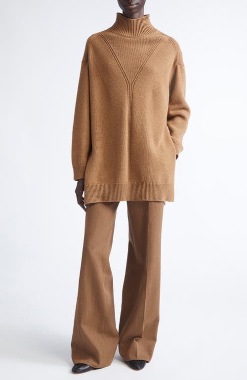 Fforme Agel Tailored Wide Leg Virgin Wool Trousers In Brown