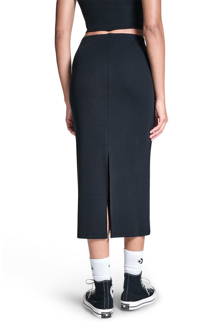 Box Star Midi Skirt, Alternate, color, CONVERSE BLACK
