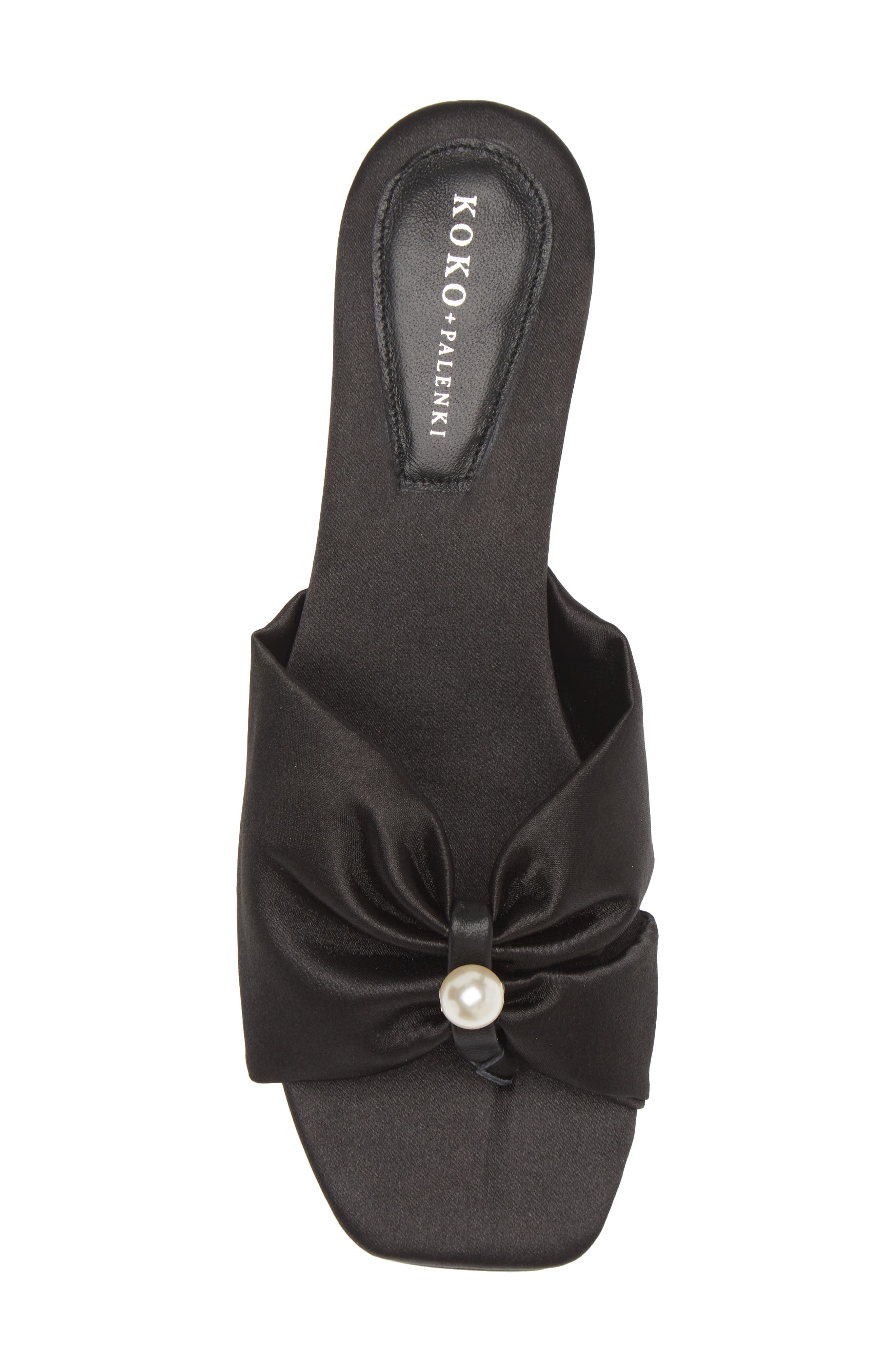 KOKO + PALENKI Tara Slide Sandal, Alternate, color, Black Satin