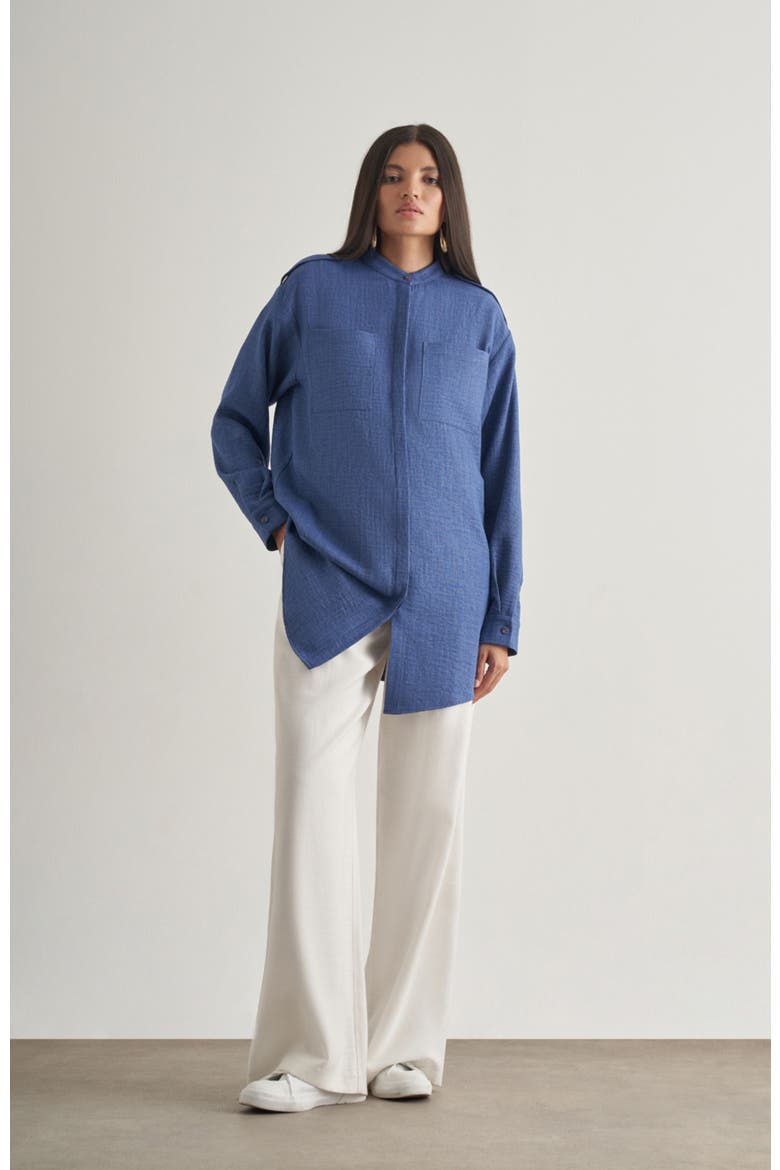 Epaulette Tunic, Alternate, color, Indigo