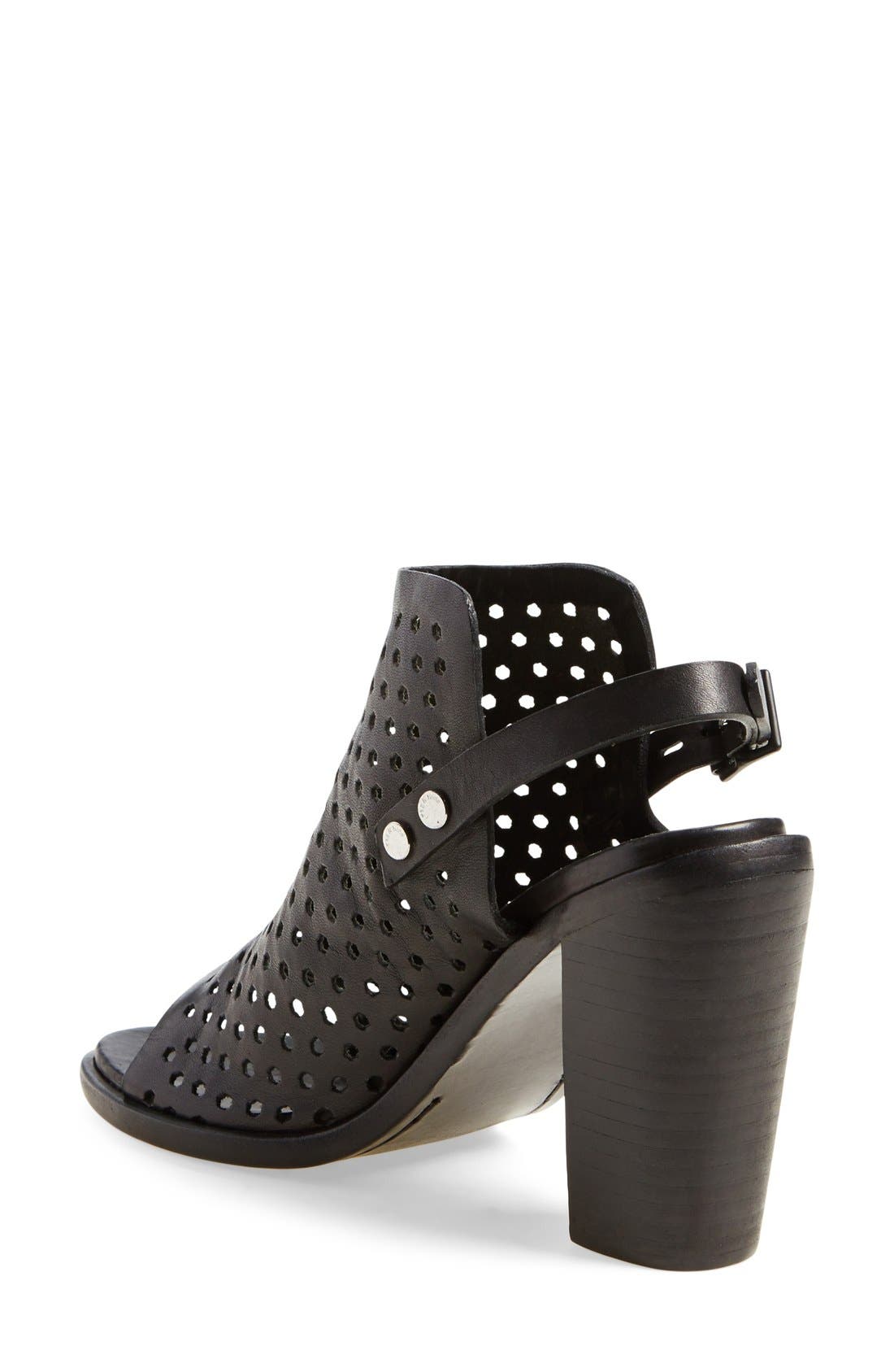 'Wyatt' Perforated Sandal, Alternate, color, BLACK PERFORATED LEATHER
