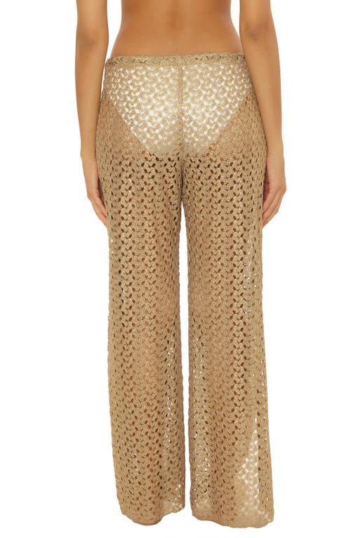 Becca Paradise Open Knit Cover-up Pants In Antique Go