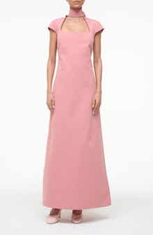 STAUD Ingrid Scarf Cap Sleeve A-Line Dress