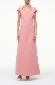 STAUD Ingrid Scarf Cap Sleeve A-Line Dress