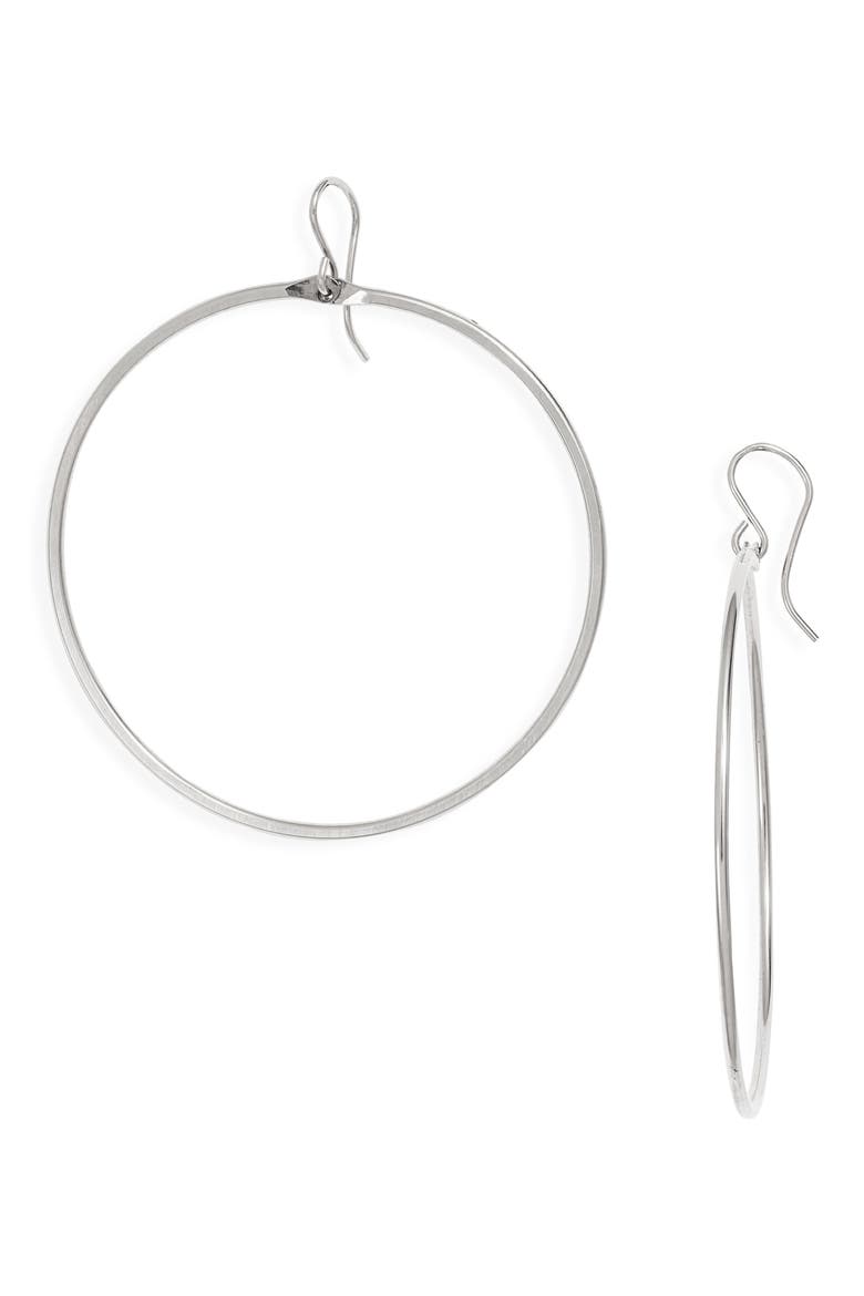 Signature Large Hoop Earrings, Main, color, STERLING SILVER
