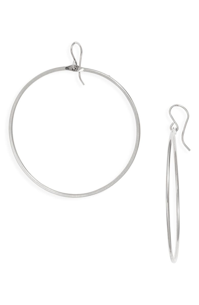 Nashelle Signature Large Hoop Earrings, Main, color, Sterling Silver