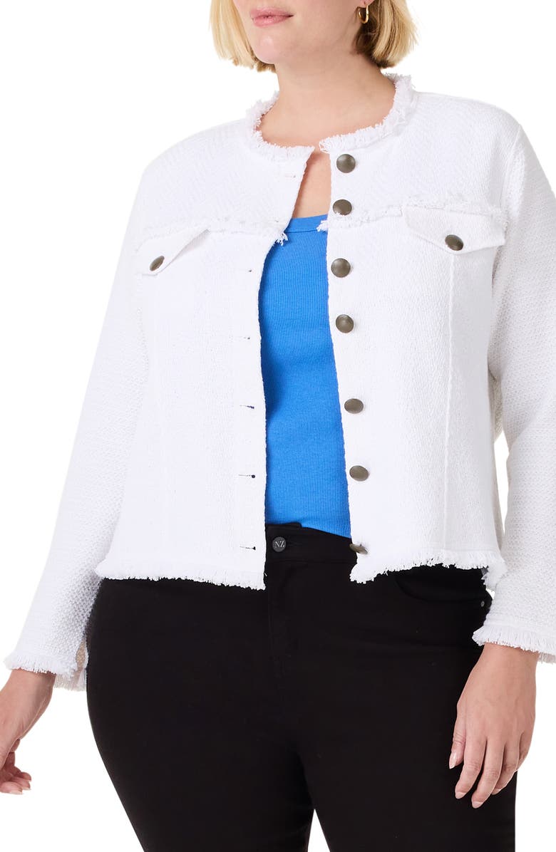 NIC+ZOE Fringe Knit Jacket, Main, color,