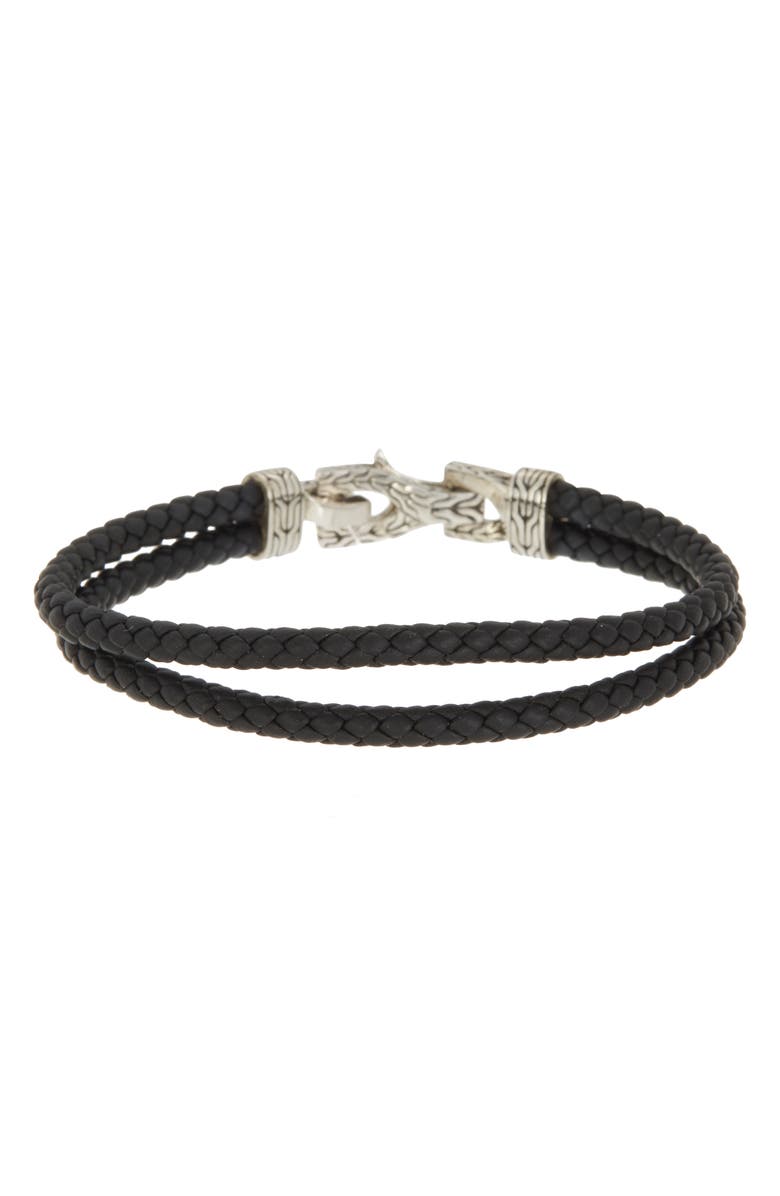 John Hardy Men's Asli Classic Chain Double Woven Leather Bracelet, Main, color,