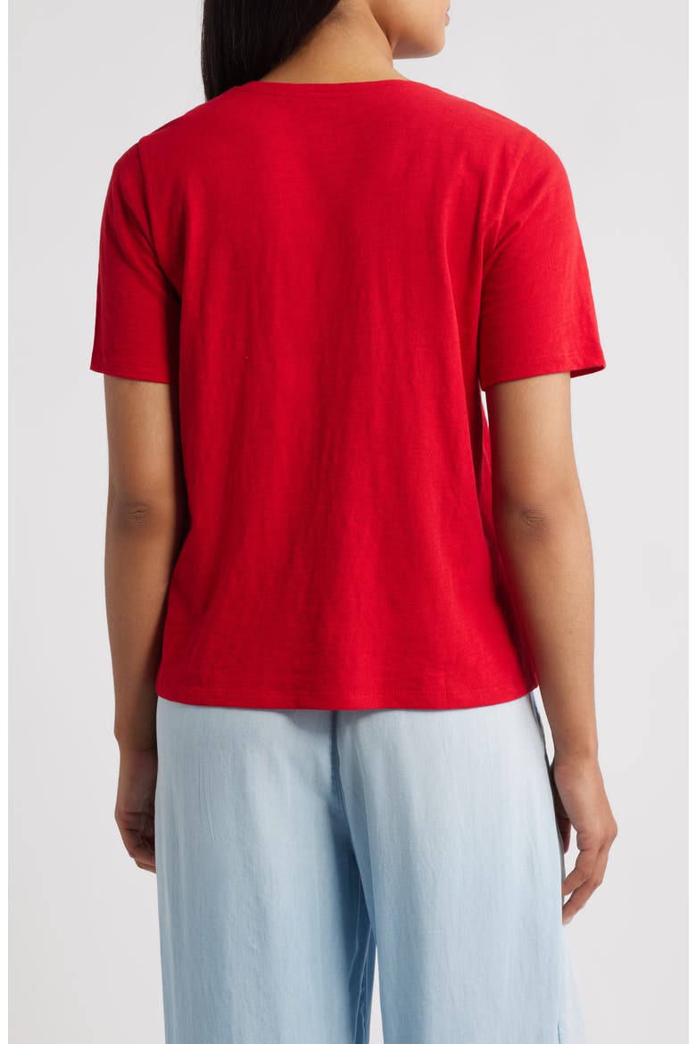 Easy V-Neck Organic Cotton T-Shirt, Alternate, color, CRIMSON