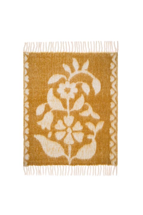 Ropar Fringed Jacquard Acrylic Wool Throw 51X71 In
