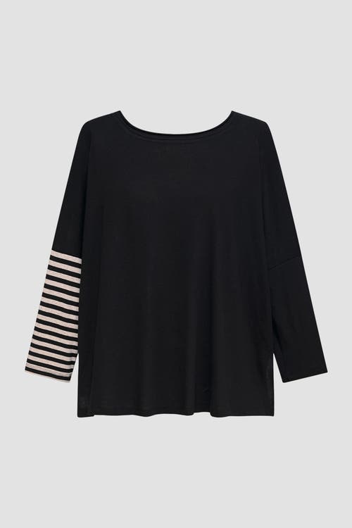 ALEMBIKA ALEMBIKA BOXY TEE WITH STRIPED-SLEEVE