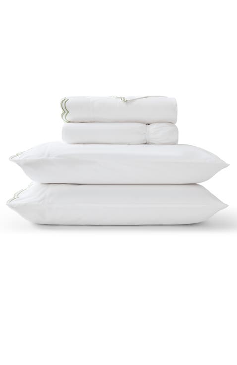Scallop Edge Luxury Cotton Sateen Sheet Set Bundles