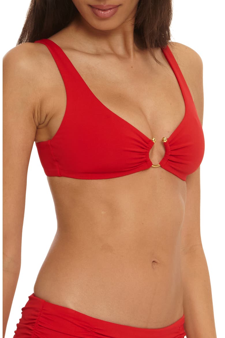 Color Code Bralette Bikini Top, Alternate, color, RUBY