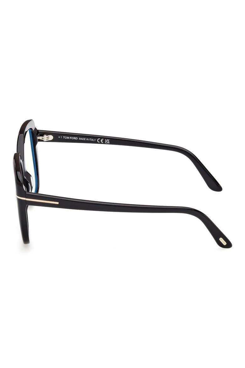 53mm Square Blue Light Blocking Optical Glasses, Alternate, color, BLACK/ ECO/ BLUE BLOCK LENSES