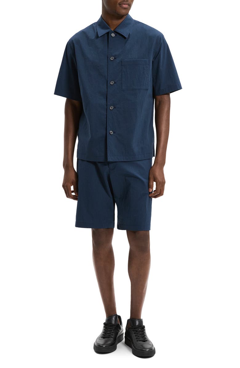 Theory Short Sleeve Button-Up Shirt, Alternate, color, Nocturne Navy