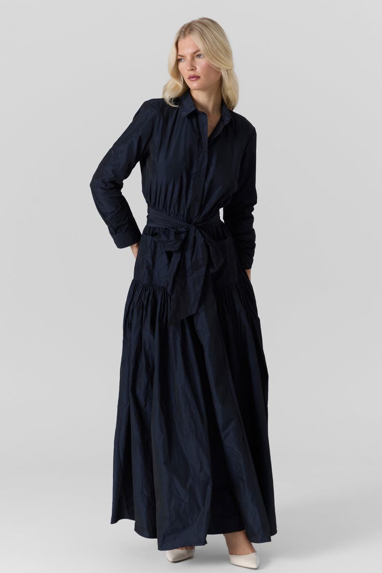 Bella Belted Dress, Alternate, color, Navy