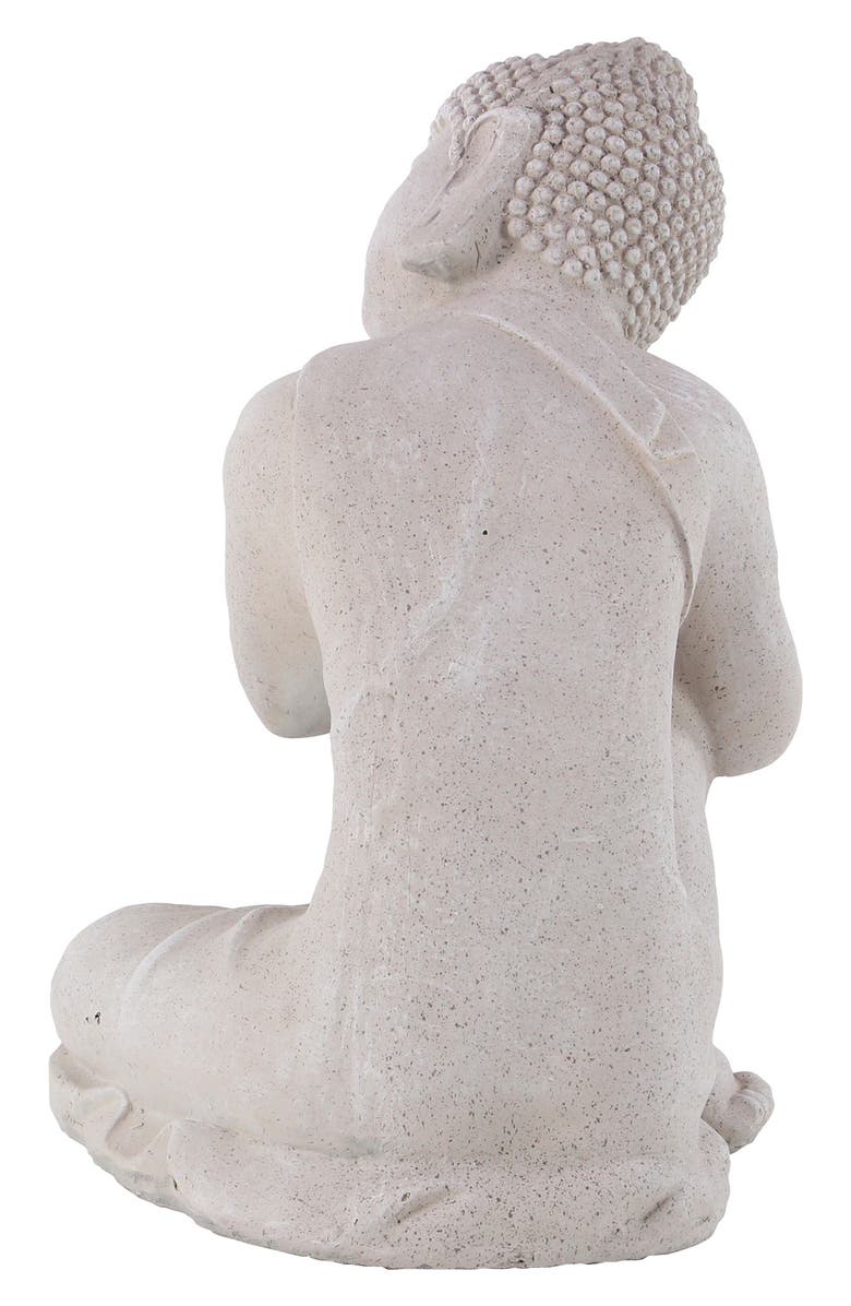 GINGER BIRCH STUDIO Gray Magnesium Oxide Traditional Buddha Garden Sculpture, Alternate, color, 