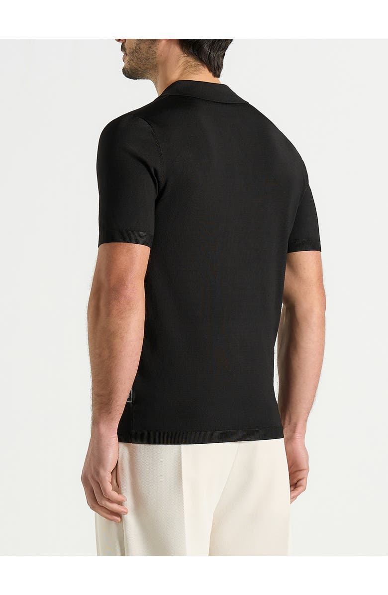 Manière De Voir Bryn Luxe Knitted Polo Top, Alternate, color, Black