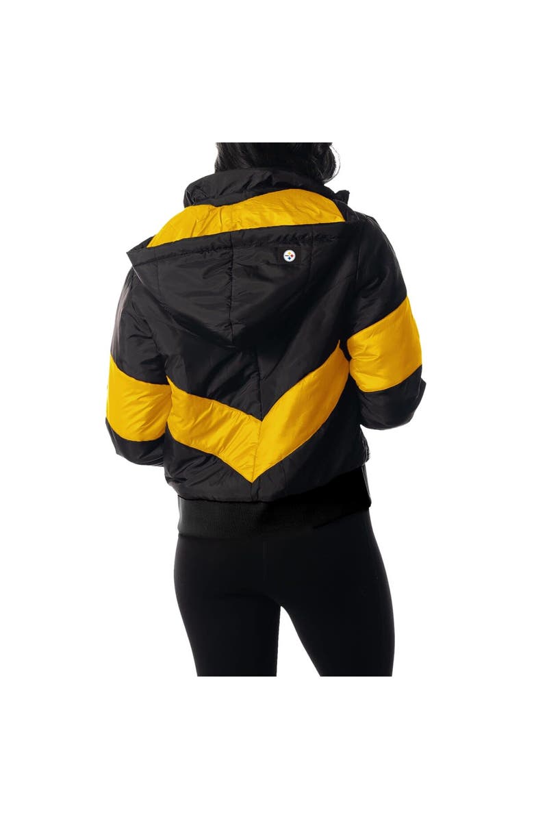 THE WILD COLLECTIVE Women's The Wild Collective  Black Pittsburgh Steelers Puffer Full-Zip Hoodie, Alternate, color, 