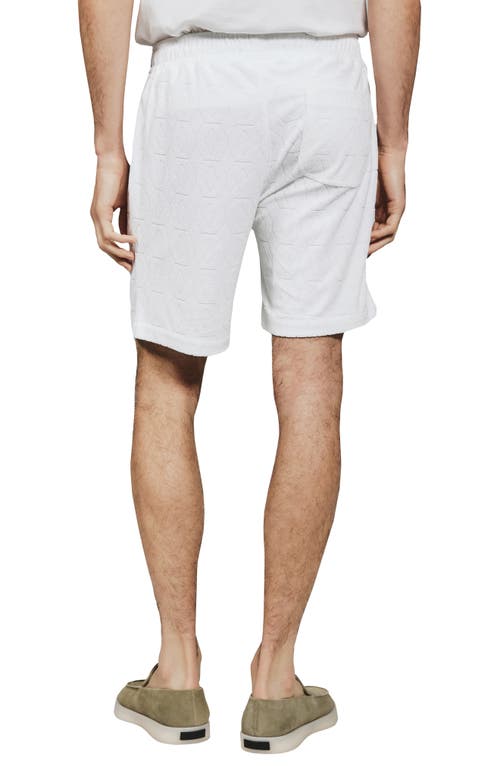 7 Diamonds Ponce Terry Cloth Drawstring Shorts In White