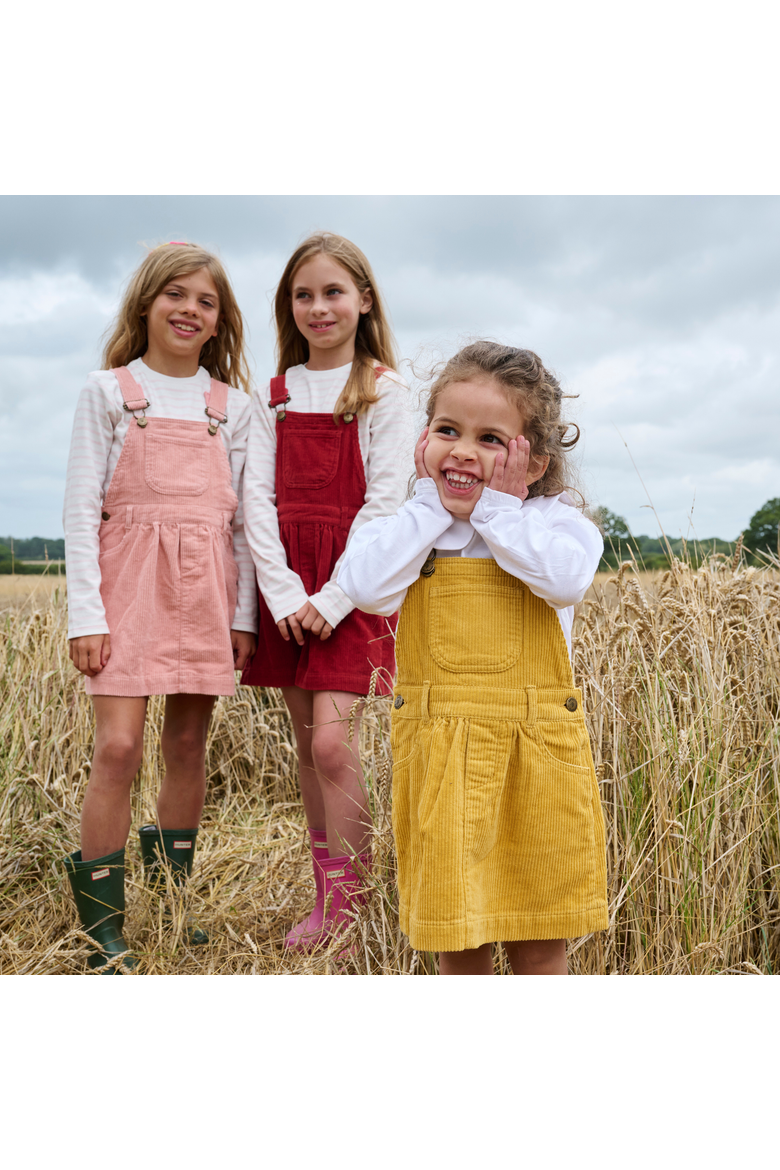 Corduroy Overall Dress, Alternate, color, Ochre