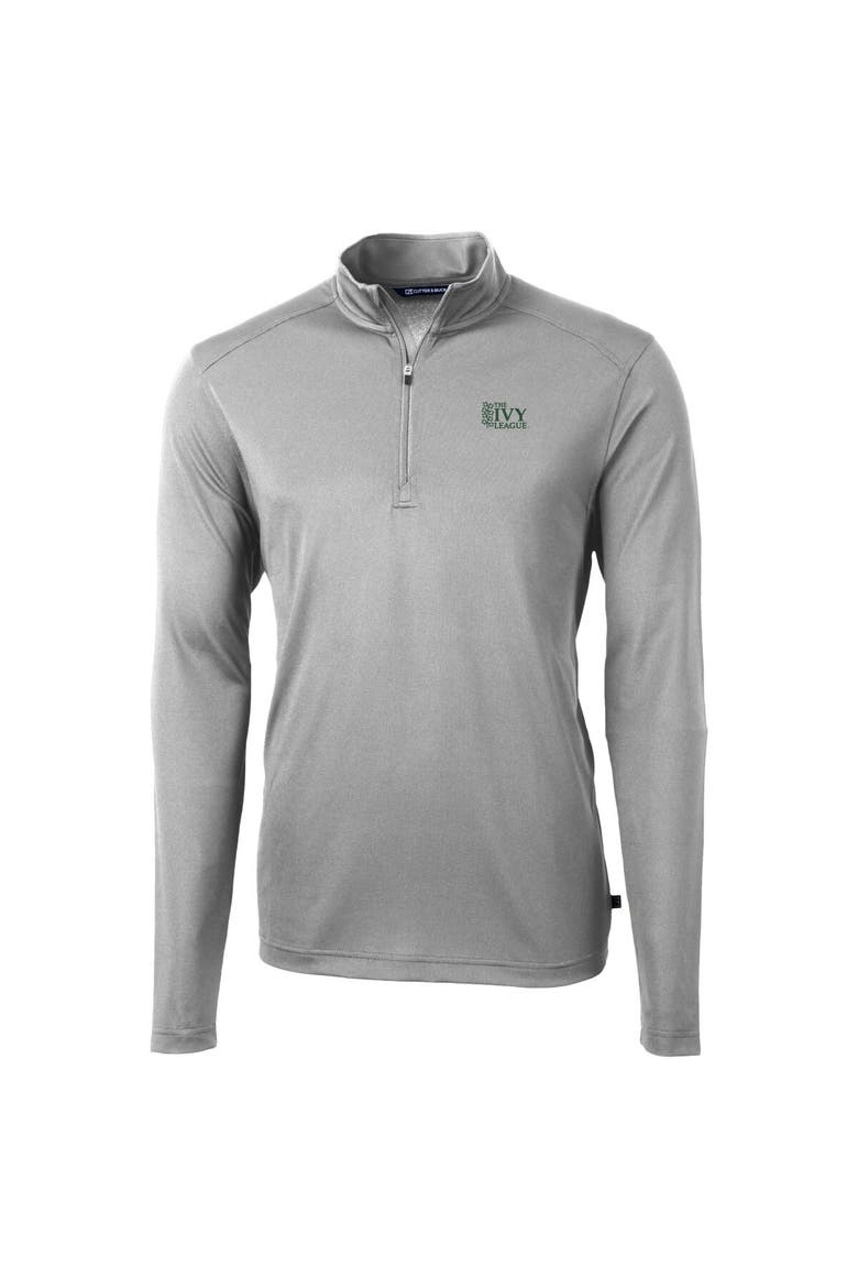 Men's Cutter & Buck  Gray Ivy League DryTec Virtue Eco Pique Recycled Quarter-Zip Pullover, Alternate, color, Gray