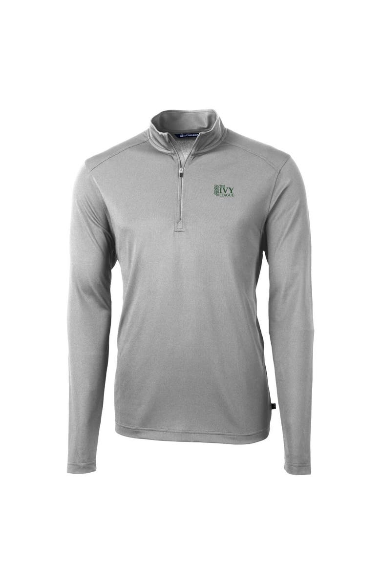 Cutter & Buck Men's Cutter & Buck  Gray Ivy League DryTec Virtue Eco Pique Recycled Quarter-Zip Pullover, Alternate, color, 
