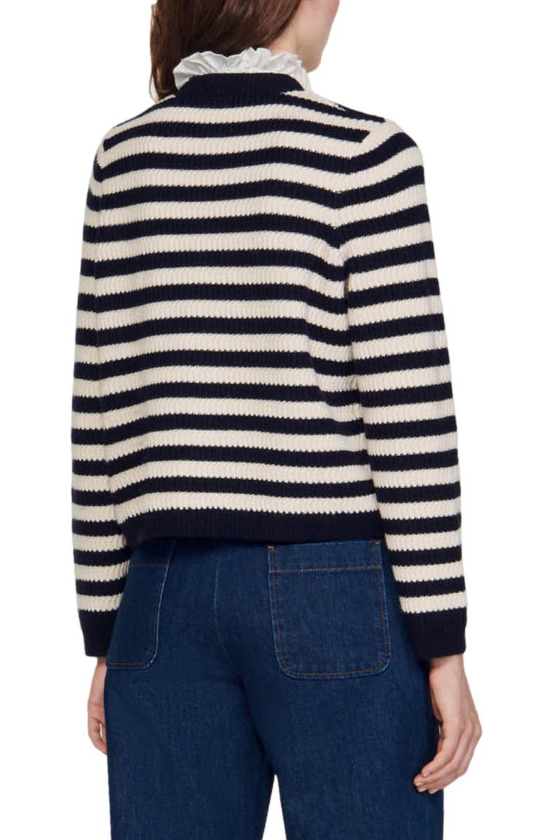 SANDRO Sailor Stripe Cardigan, Alternate, color, 