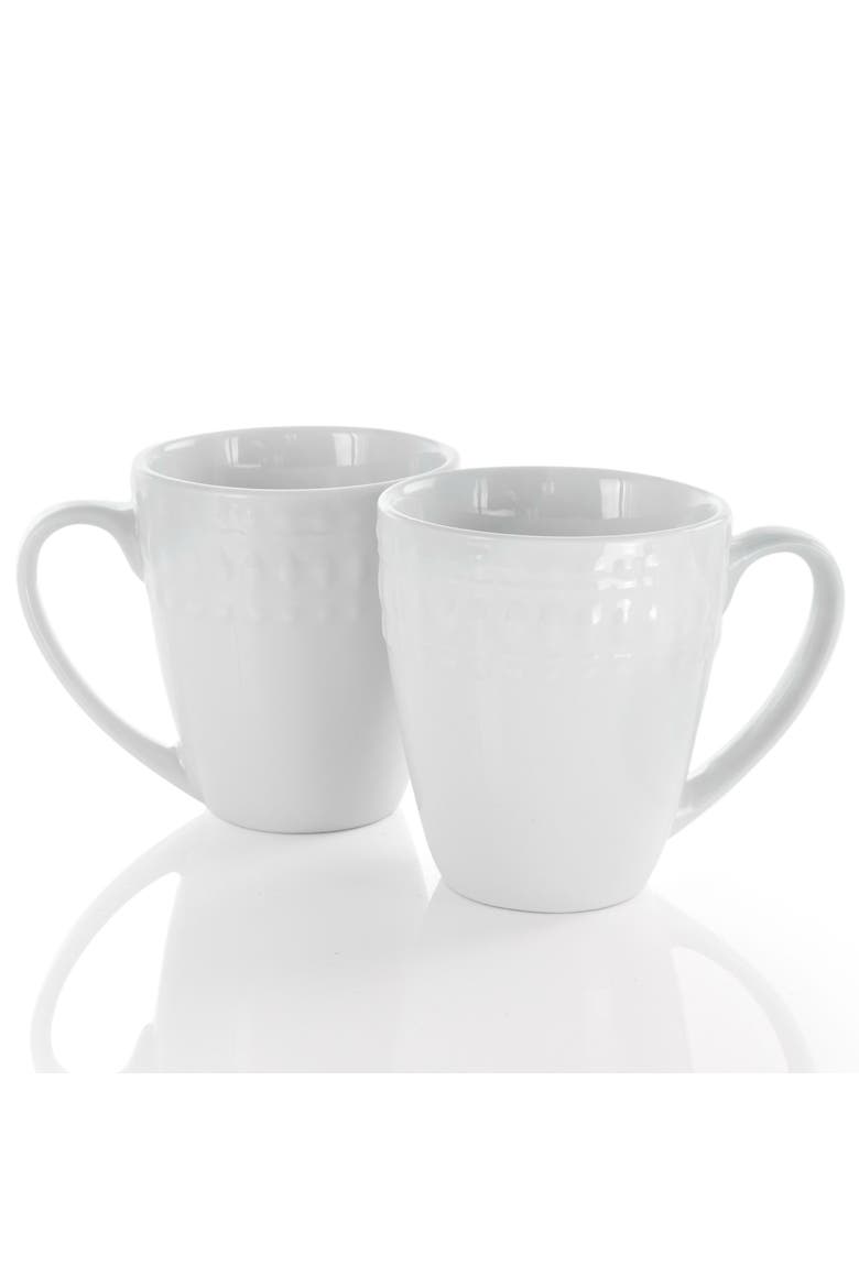 Cara 6 Piece 10 Ounce Porcelain Cup Set, Alternate, color, White