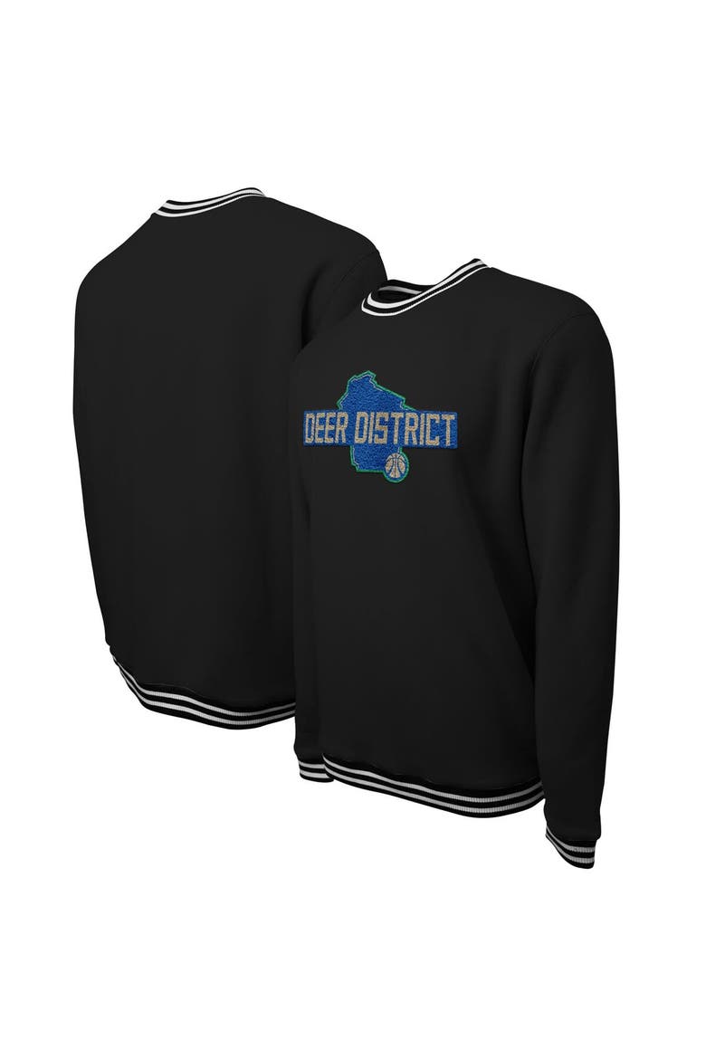Unisex Stadium Essentials Black Milwaukee Bucks 2023/24 City Edition Club Level Pullover Sweatshirt, Main, color, Black