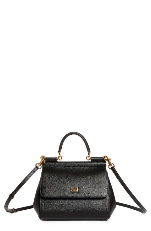 Medium Sicily Leather Top Handle Bag