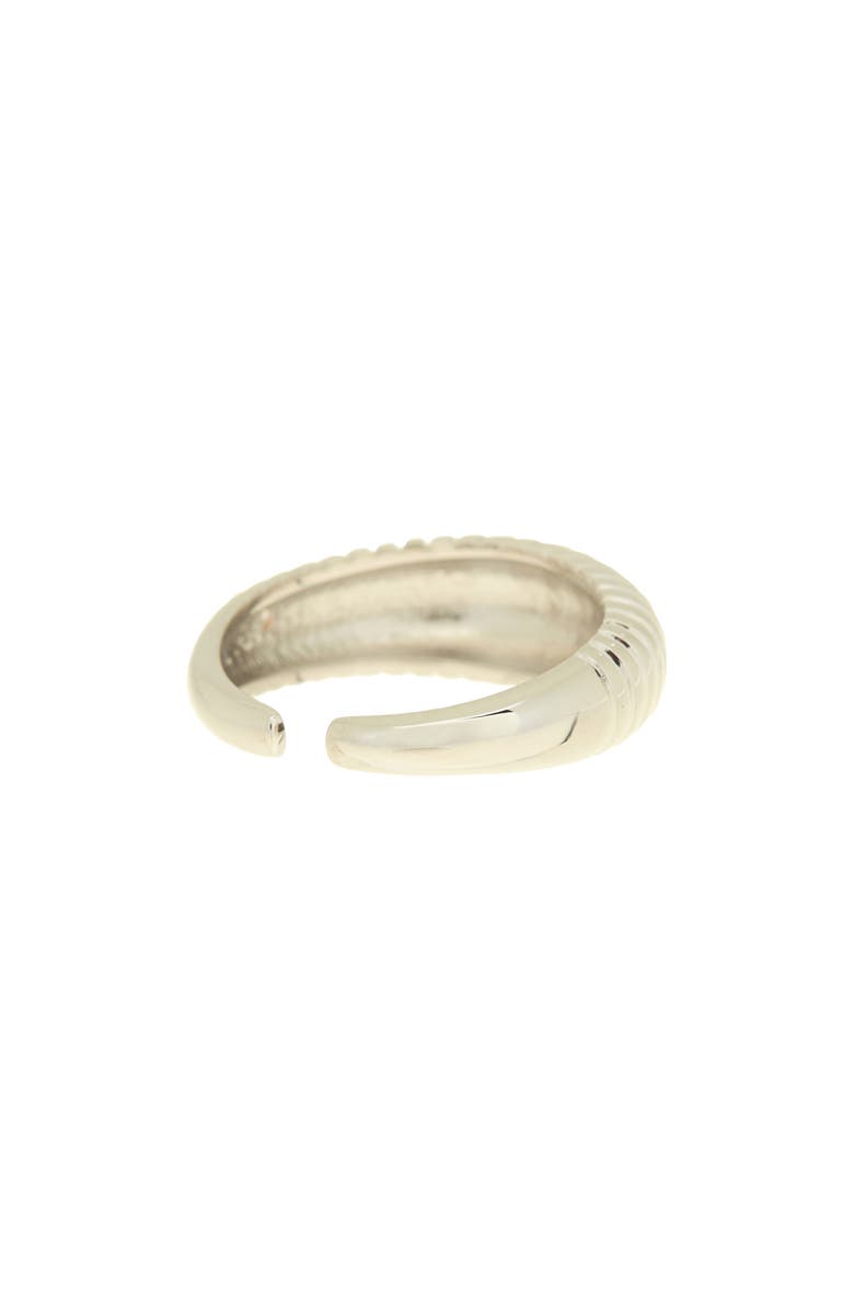 Sterling Forever Ribbed Open Bombe Ring, Alternate, color, Silver