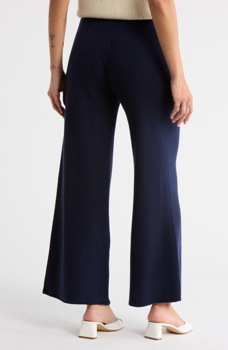 FRNCH Rani Wide Leg Rib Pants, Alternate, color, Bleu Marine